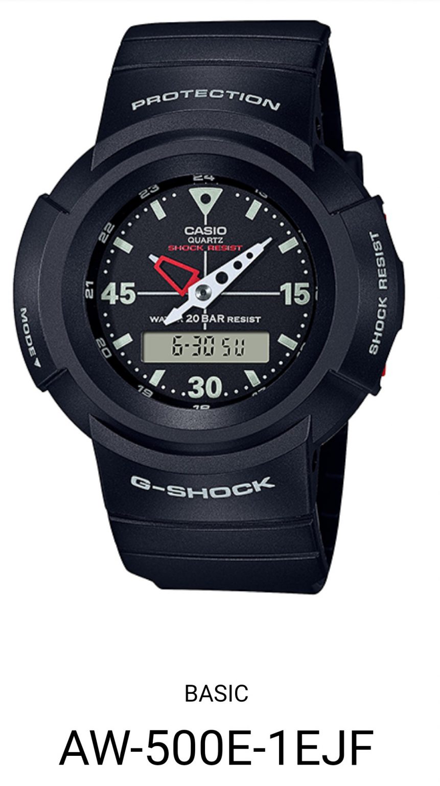 CASIO - G-SHOCK AW-500-1E 初代デジアナスクリューバック取説付